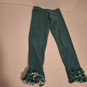 Matilda Jane Green Polka Dot Ruffle Leggings Kids Size 8